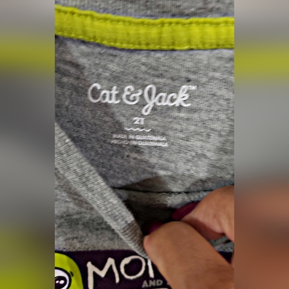 Cat & Jack Boys' Long Layered Sleeve "Monster Robot" Graphic T-Shirt Sz 2T - Picture 4 of 4